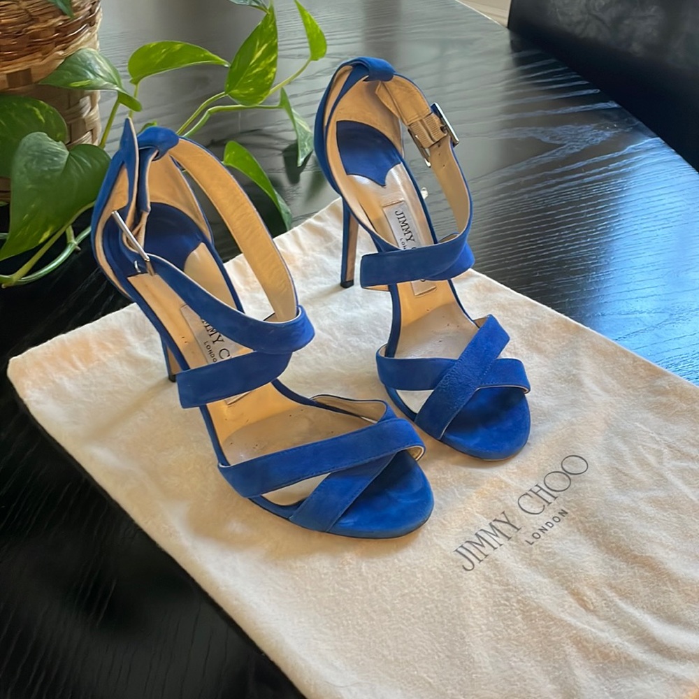 Authentic Jimmy Choo blue Stilettos size 38